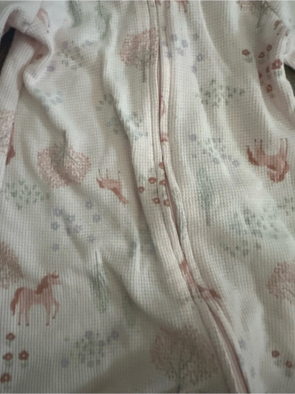 Pink Woodland-Print Baby Footed One-Piece Sleepsuit